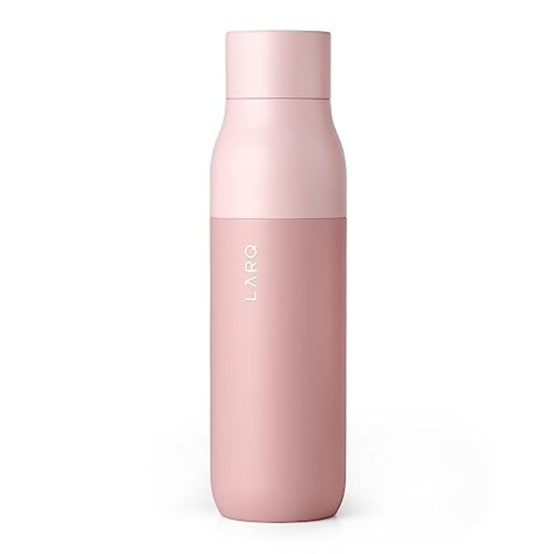 LARQ Bottle PureVis 17 oz - Self-Cleaning and Insulated Stainless Steel Water Bottle with UV Water Purifier and Award-winning Design | Reusable & Travel Friendly, Himalayan Pink - Image 1